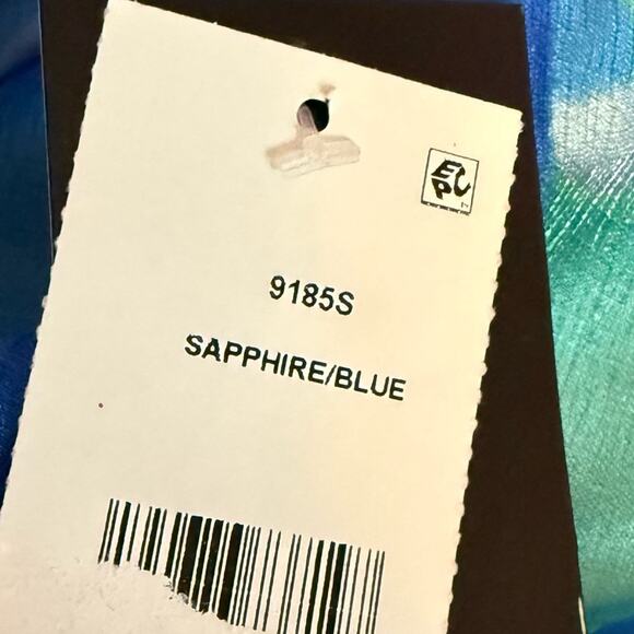 Taylor Women's Twisted Halter Printed Sleeveless Gown Sapphire/Blue Sz 12 NWT - Picture 9 of 10